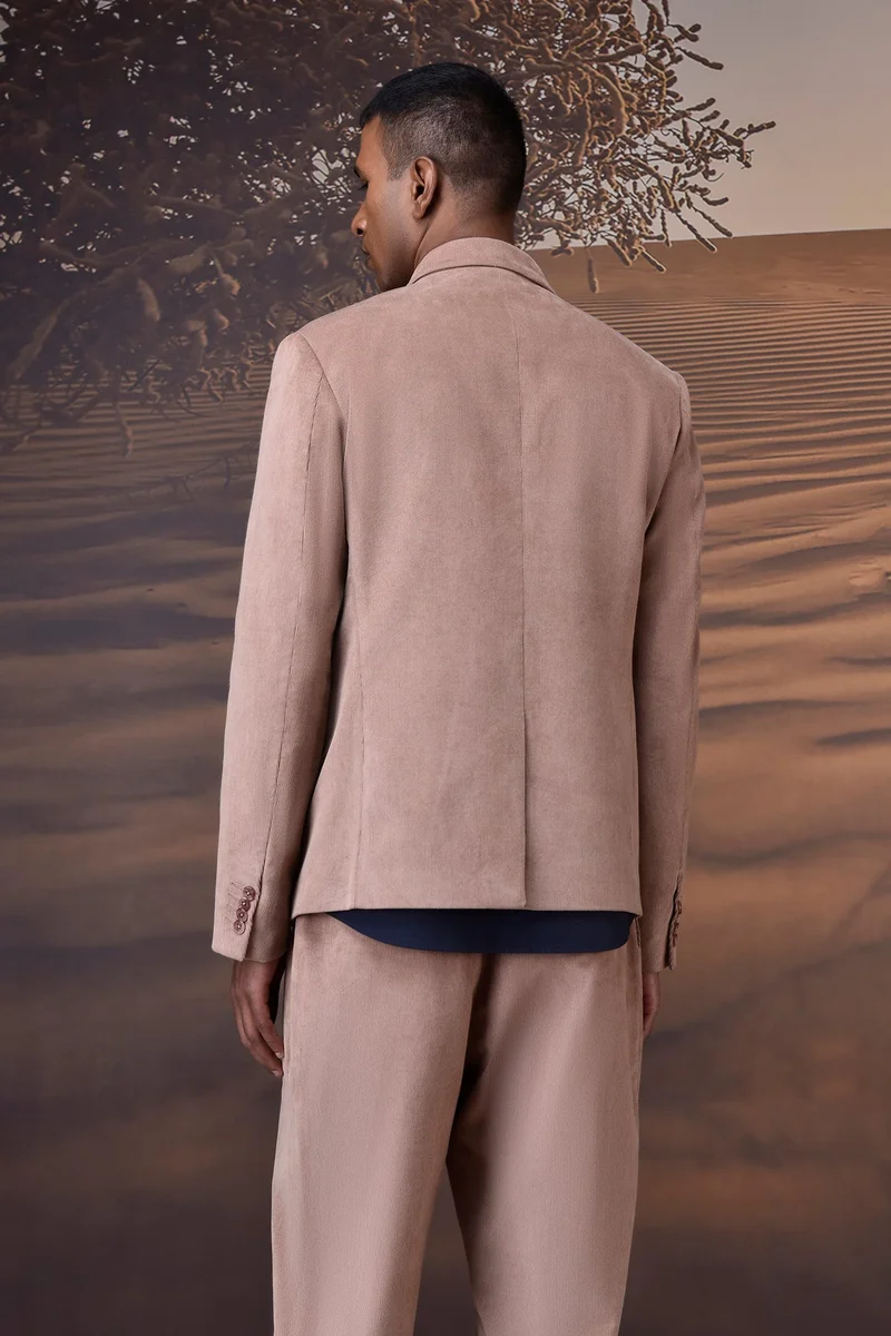 Genes Lecoanet Hemant  Tailored Warm Beige Corduroy Jacket for Men | Best Price UAE